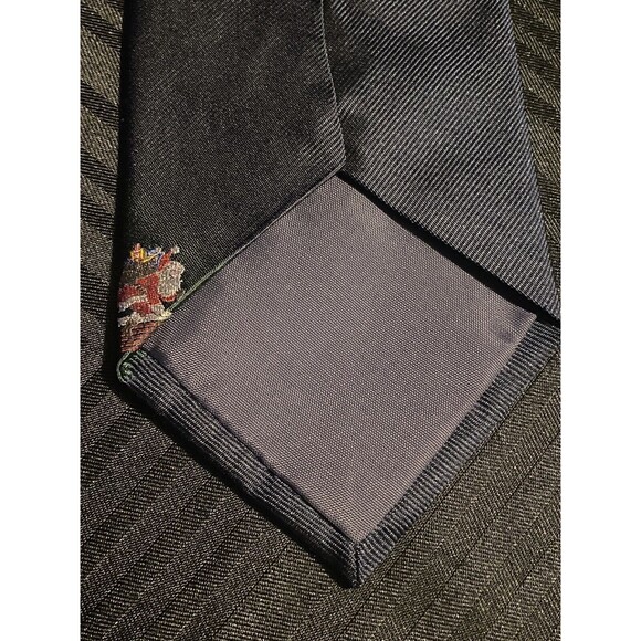 VTG Woodward striped Green and Blue Santa Tie made in USA 100% silk Christmas - Picture 4 of 6